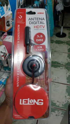 Antena digital HDTV Interna e externa cabo 5 metros