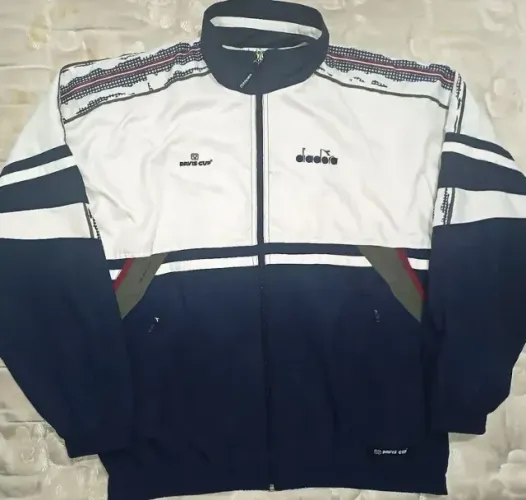Blusa Jaqueta Anos 90 Vintage Davis Cup Tennis Diadora Tamanho GG
