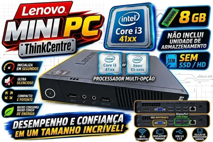 Mini Pc Lenovo com ativação na BIOS
