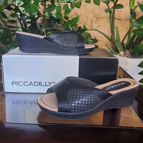 Sandália Anabela Preta Piccadilly Nº34 - Confortável e Leve