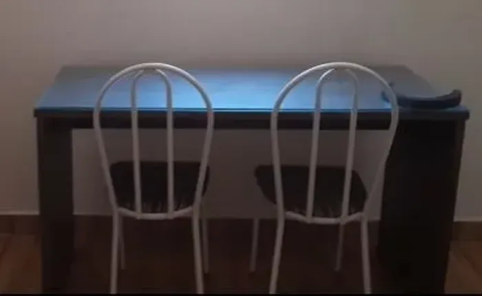 Mesa , escrivaninha clem mdf com tampo de vidro