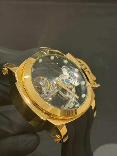 Relógio Invicta Skeleton - Dourado - Automático - Transparente 