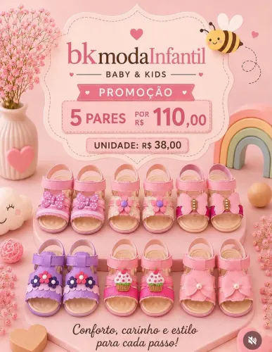 5 sapatinhos infantil feminino