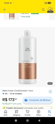 Condicionador Fusion Wella 1 litro