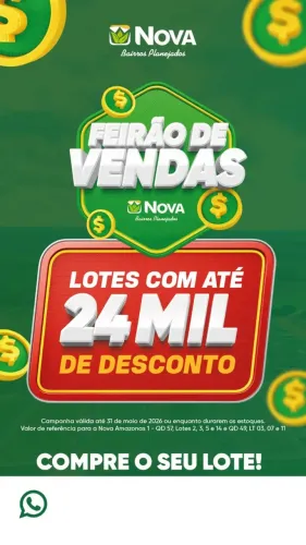 FEIRÃO DE LOTES IRANDUBA NO BOLETO