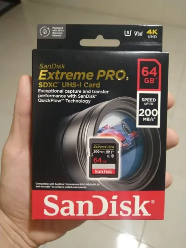 64gb grava 4k Sandisk Extreme Pro 200mb/s cartão de memória, só falo whats não falo olx