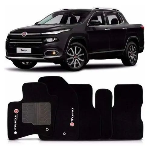 Jogo de Tapete Carpete 5 Peças Fiat Toro 2016 2017 2018 2019