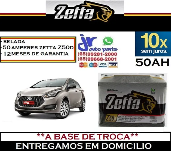 Bateria Zetta 60Ah HB20 12v  