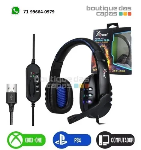 Fone De Ouvido Gamer Knup Kp-359 Com Conexão Usb E Controle