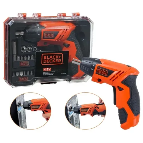 PARAFUSADEIRA A BATERIA 4.8V C/ LED 15 ACESSÓRIOS KC4815K -  BLACK & DECKER
