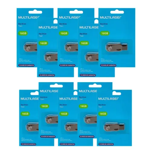 Kit de 10 Pen Drives 16GB Titan - Multilaser cod: 10053