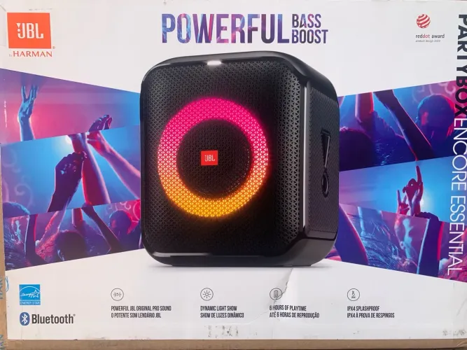 Caixa de Som JBL PartyBox Encore Essential - Som Potente e Iluminação Incrível!