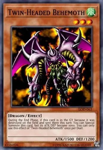 Yugioh!!! Twin-headed Behemoth Lod-063 Super Rare - Legacy O