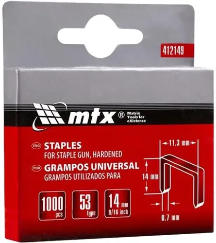 Grampos 6Mm Temperado Para Grampeadores Tipo 53 1000 Pcs mtx