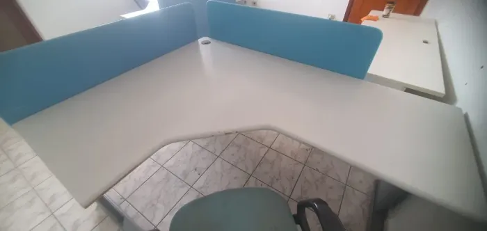 Conjunto mesa armario cadeira banco escritorio