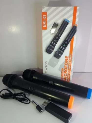 2 microfones sem fio ideal para karaokê
