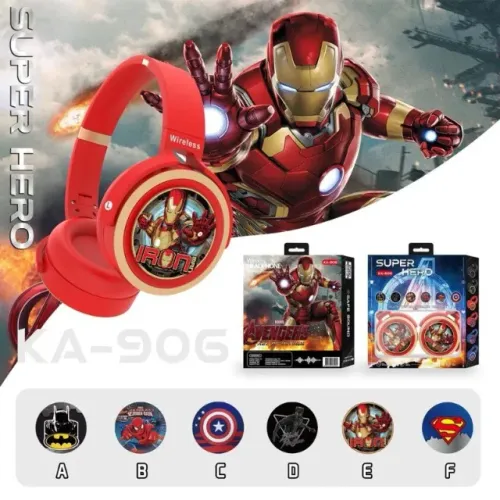 Lacrado Fone Infantil Buetooth Headset Heróis Vingadores Sem Fio Ka-906