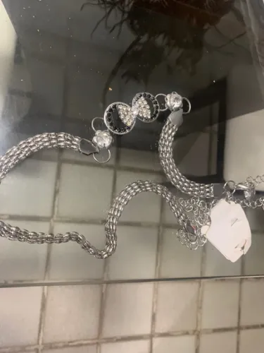Cinto Prata com Detalhes em Strass