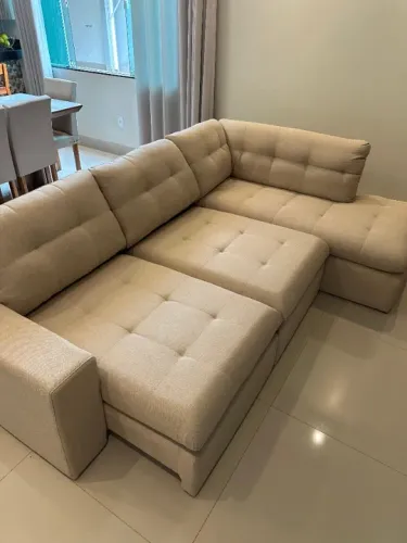Sofá Malbec 2,80cm Tecido Linen Look bege **novo embalado**