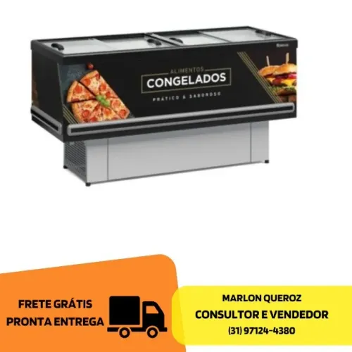 Ilha de Congelados Gelopar 1,9M Vidro Reto 110v