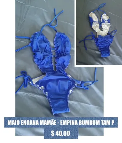 Maiô Engana Mamãe Empina Bumbum - Azul - Tam P