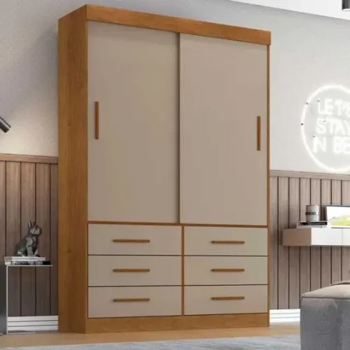 Guarda Roupa 2 Portas 6 Gavetas Novo Fazemos Entrega