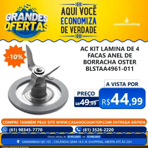 AC KIT LAMINA DE 4 FACAS / ANEL DE BORRACHA OSTER BLSTAA4961-011