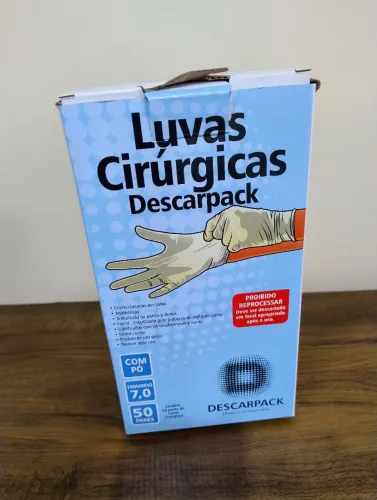 50 pares de Luvas Cirúrgicas Descarpack - Caixa com 50 Pares (embalados individualmente)