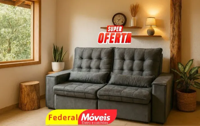 Sofá 2 Lugares D33 Retrátil e Reclinável 2,00m - Novo! - Conforto e Qualidade Garantidos