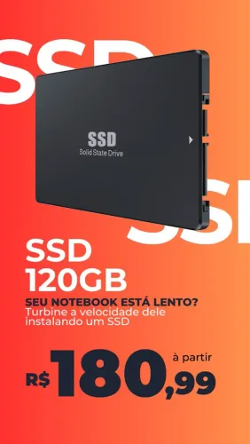SSD 120GB - Novo - R$ 180,99