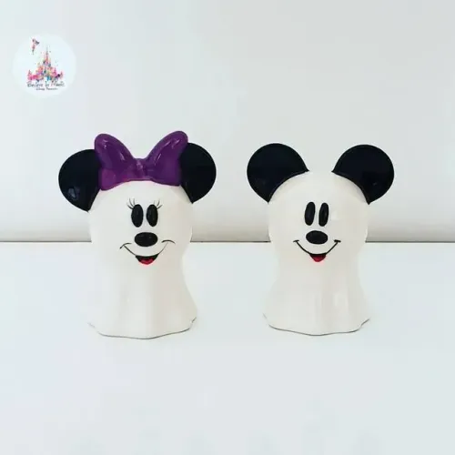 Saleiro e Pimenteiro Mickey e Minnie Fantasma Halloween