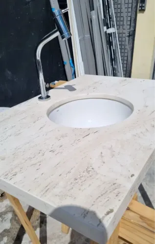 Pia banheiro crema marfil