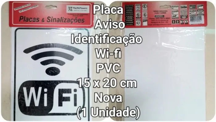  Placa de Aviso, Identificação Wi-fi
