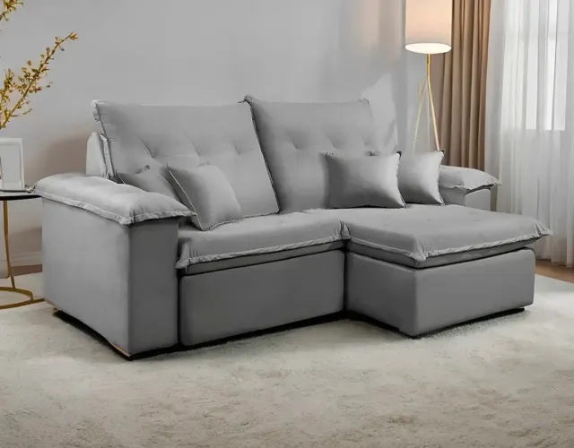 Sofá Retrátil e Reclinável 250cm Jolie Molas Bonnel p654