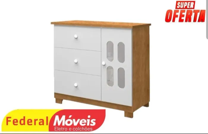 Cômoda com 3 Gavetas e 1 Porta - Nova e Cheia de Estilo!
