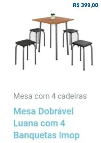 Conjunto de Mesa com Banquetas: Aqui é uma atrás da outra!!!