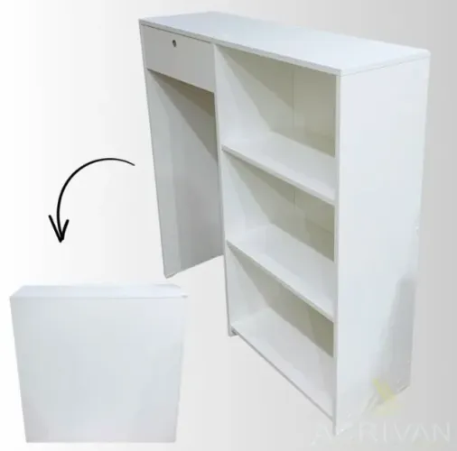 BALCÃO CAIXA PADRÃO TRES PRATELEIRAS EM MDF 30CM