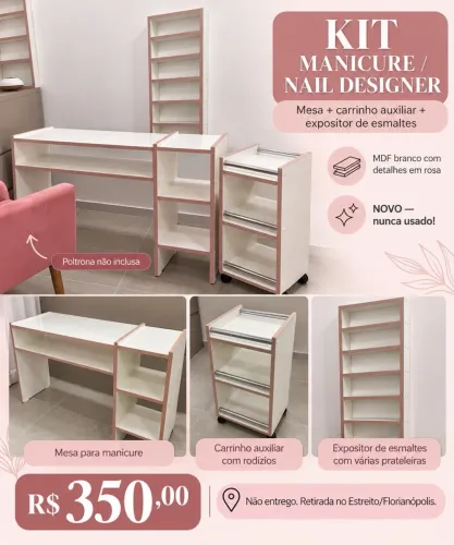 VENDO KIT COMPLETO PARA MANICURE / NAIL DESIGNER!
