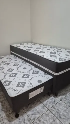 Cama Box Solteiro + Cama auxiliar 