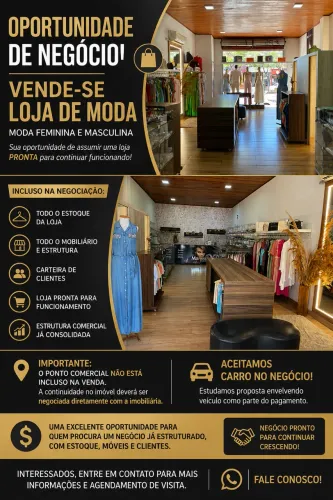 Passa-se Loja de Moda Feminina e Masculina - R$ 70.000