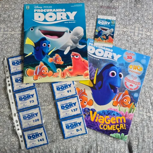 Álbum Procurando Dory 2016 completo p/ colar + Revista de Atividades + Embalagem vazia