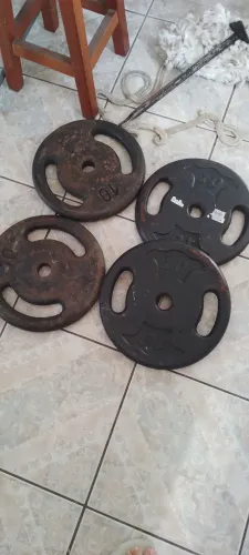 4 (quatro) anilhas de 10 kg cada