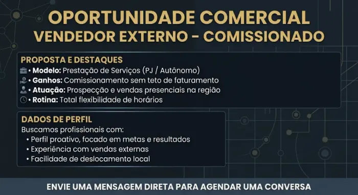 Vendedor Externo Comissionado (PJ Autônomo)