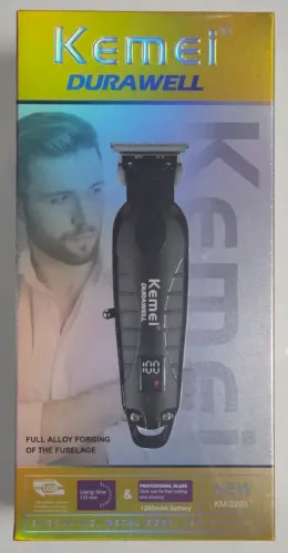 (Nova) Máquina de Acabamento Corte de Cabelo Profissional - Kemei KM-2293 (NOVA - Lacrada)