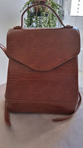 Mochila de couro marrom