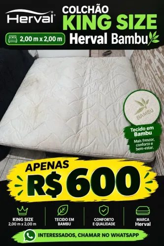Colchão King Size Herval Bambu (2m x 2m) - Desapego Urgente!