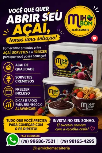 ? QUER ABRIR SEU PRÓPRIO AÇAÍ? A MIX BOM TEM A SOLUÇÃO! ?<br>