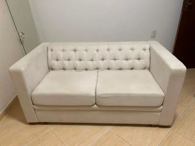 Sofa 2 Lugares Off White de Suede