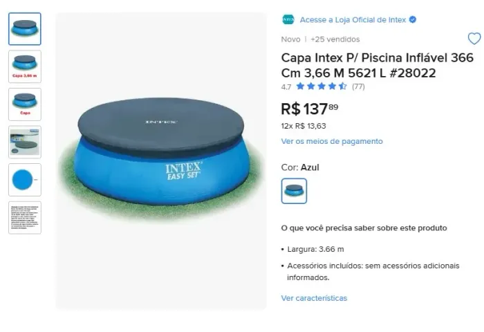 Vendo piscina com pouco tempo de uso 800,00