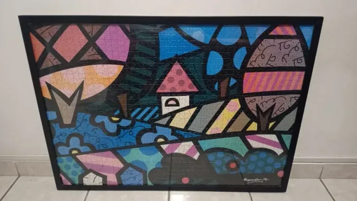 Quebra-cabeça Romero Britto emoldurado